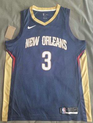 NBA 3 McCollum New Orleans Pelicans Maillot Marine